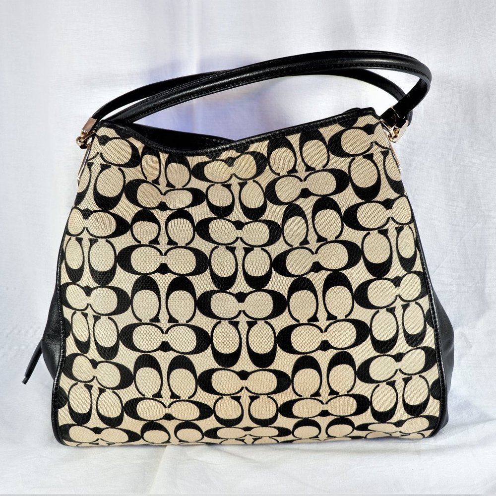 COPY - Coach Black Leather and Canvas Hobo Purse